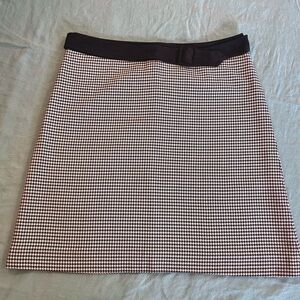 Classic Navy and White Houndstooth Skirt